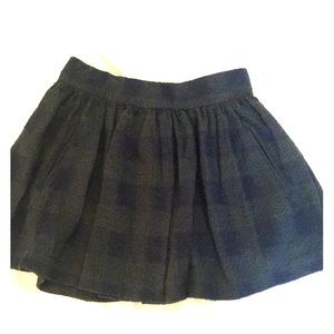 Free People Dark Green/Blue plaid skirt